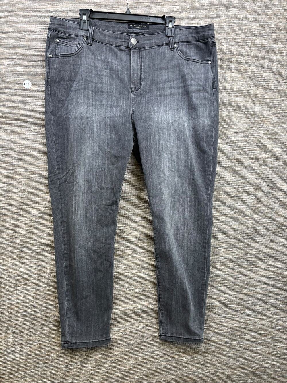 Truth + Theory Jeans Womens 22W Gray High Rise Skinny Stretch Denim Medium Wash